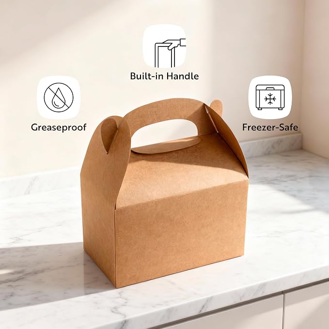 Restaurantware Kraft Paper Gable Box Take Out Container, 25 Pack - Image 4