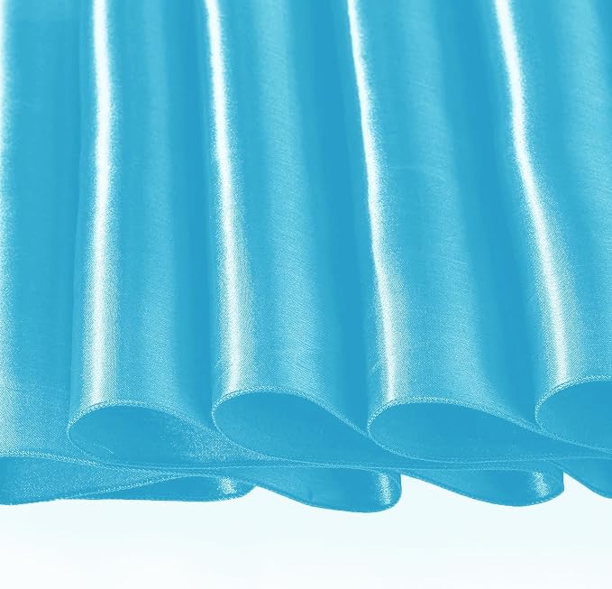 SI Pack of 5 Wedding 12 x 108 inch Satin Table Runner for Wedding, Decorations for Graduations, Engagements, Birthday Parties, Banquets, Runners fit Rectangle, Round Table - Sky Blue - Image 7