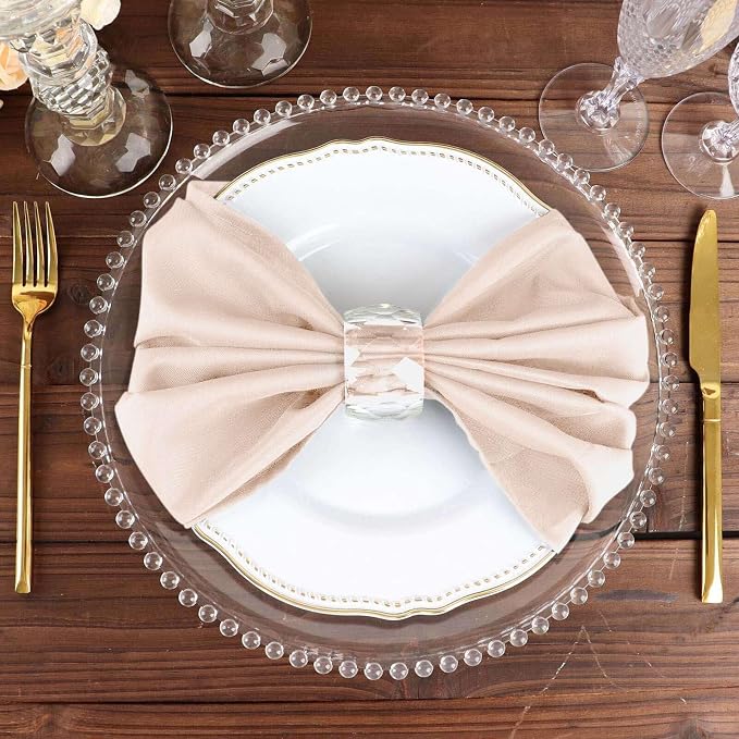 Efavormart Premium Cloth Napkins Set of 50, 20x20 Inch Blush Seamless Dinner Napkins, Washable Linen Table Napkin Cloth with Hemmed Edges for Weddings, Party and Banquet - Image 5