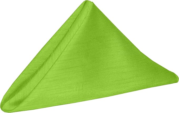 Ultimate Textile 20 x 20-Inch Shantung Satin Cloth Napkins, Lime, Set of 60 by UltimateTextile