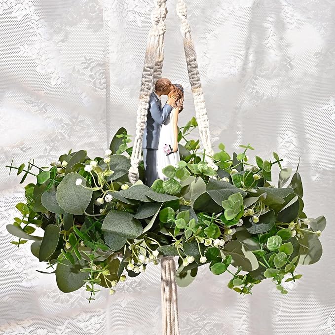 Dolicer 10 Packs 6FT Artificial Eucalyptus Garland Faux Greenery Garland | Fake Vines Hanging Silver Dollar Eucalyptus Leaves with White Seed for Wedding Backdrop Arch Table Wall Party Home Decor - Image 8