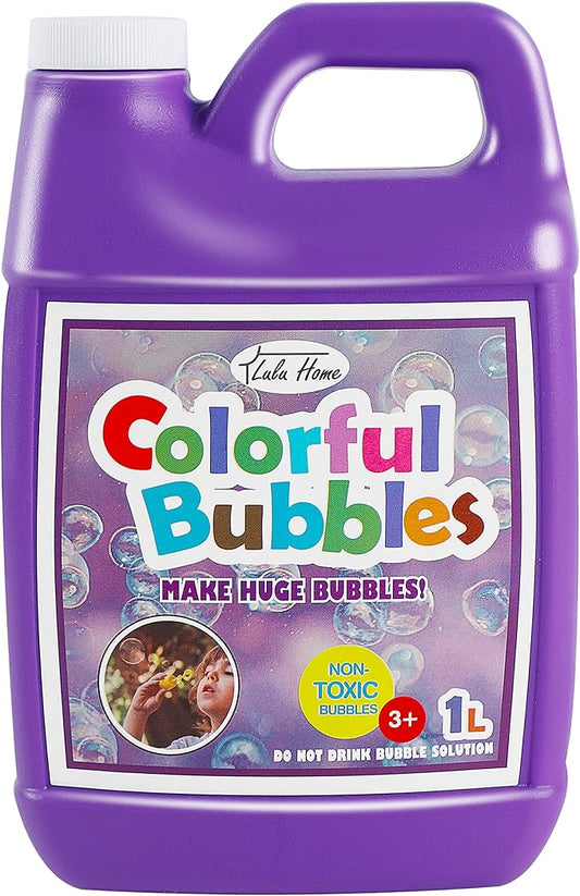 Lulu Home Bubble Concentrated Solution, 1 L/ 33.8 OZ Bubble Refill Solution for Kids Bubble Machine, Giant Bubble Wand, Bubble Blower Toys, Halloween Party Favors (Purple)