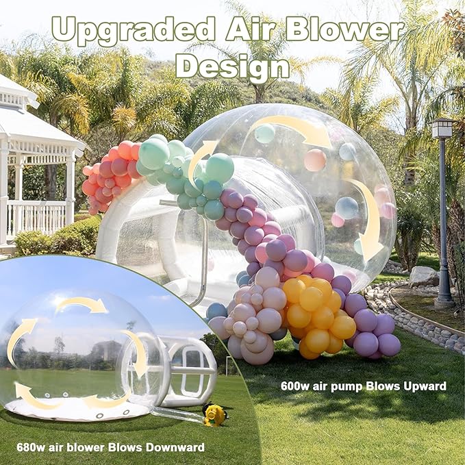 10FT Inflatable Balloon House for Kids Adults,TPU White Commercial Inflatable Bubble House Ball Pit,Bubble Tent Dome Playground Set with Double Blower for Backyard Birthday Wedding Party