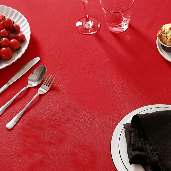 6 Pack Red Round Tablecloths 70 Inches Table Cloth Stain and Wrinkle Resistant Washable Polyester Table Cover Fabric for Party, Wedding,Dining,and Banquet Decoration - Image 3