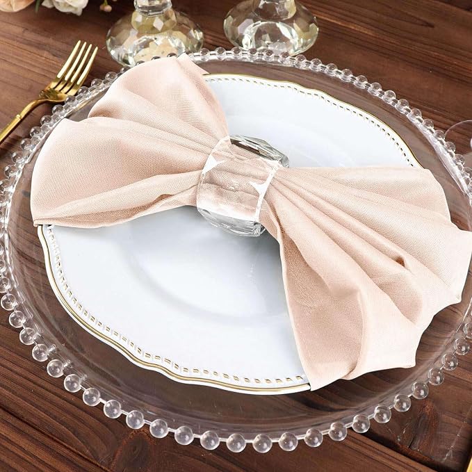 Efavormart Premium Cloth Napkins Set of 50, 20x20 Inch Blush Seamless Dinner Napkins, Washable Linen Table Napkin Cloth with Hemmed Edges for Weddings, Party and Banquet - Image 6