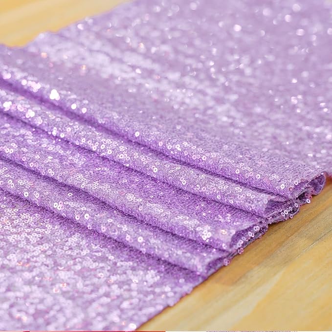 Lavender Sequin Table Runner 12 Pack, 12''x72 Glitter Table Runner - Image 2