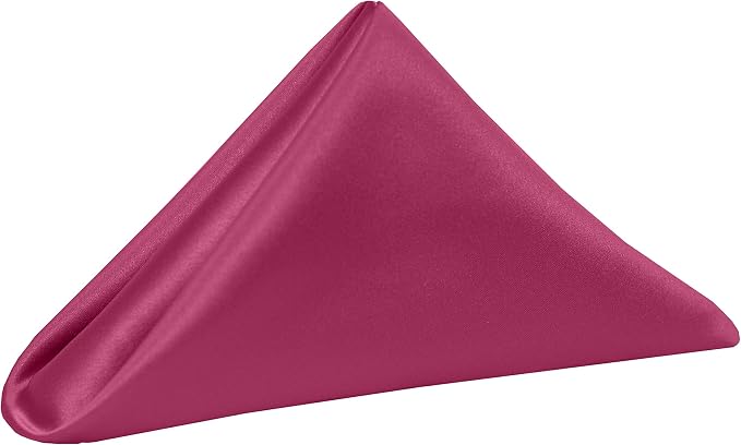 Ultimate Textile 17x17-Inch Square Satin Cloth Napkins, Cerise, Set of 120 | Bulk Case of 10 Dozen, Bridal, 100% Polyester Fabric, Matte Satin, Also Known as Lamour, Soft Luster, Seamless, Pink by UltimateTextile