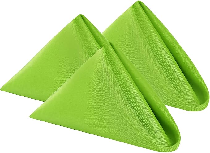 Cupuamon Cloth Napkins 20x20 inch Washable Polyester Dinner Napkins Soft Table Napkins for Wedding Party Dining Banquet(Apple Green,12PCS) by Cupuamon