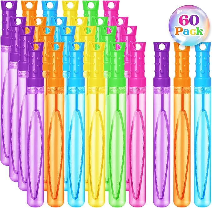 60PCS Bubble Wands for Kids,Bulk Bubble Wand for Kids Party Favor, Bubble Maker for Party Favor,Birthday,Goodie Bags, Wedding, Carnival Prizes, Summer Outdoor Toy Gifts, Assortment 6 Colors