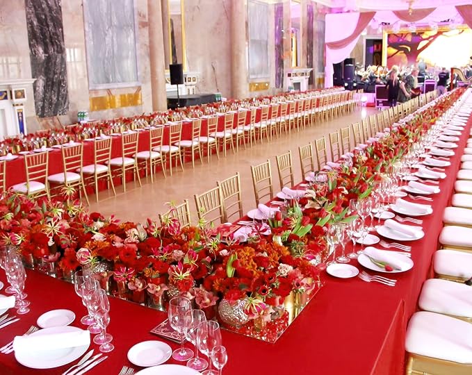 6 Pack Red Tablecloths for 6ft Tables-60 x 102 Inch | Polyester Table Cover, Stain and Wrinkle Resistant Washable Fabric Table Cloth, Perfect for Wedding Banquet Parties - Image 6