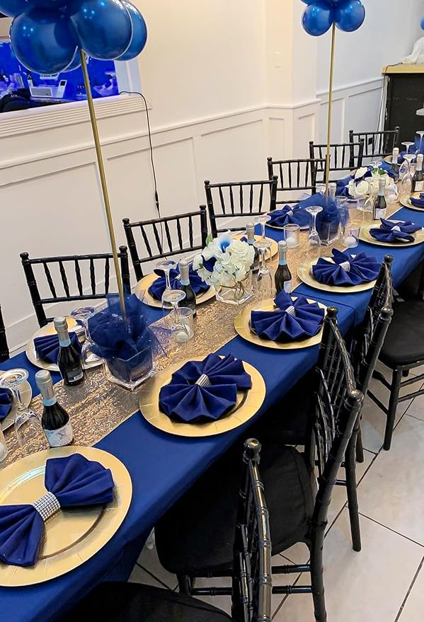 10 Pack Royal Blue Tablecloths for 6ft Tables-60 x 102 Inch | Polyester Table Cover, Stain and Wrinkle Resistant Washable Fabric Table Cloth, Perfect for Wedding Banquet Parties - Image 5