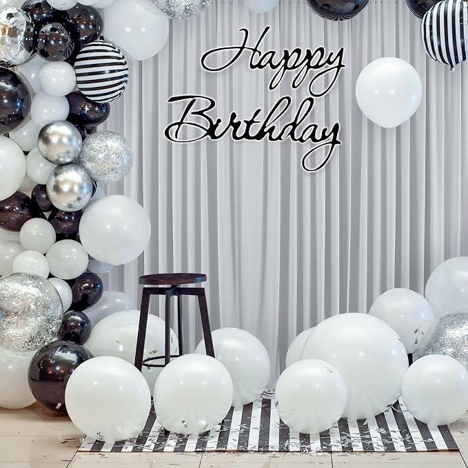40ft×10ft Sliver Grey Wrinkle Free Backdrop Curtains for Parties, 8 Panels 5×10ft Thick&Silky Polyester Sliver Photo Backdrop Drapes Curtains for Birthday Party Baby Shower Wedding Photography - Image 6