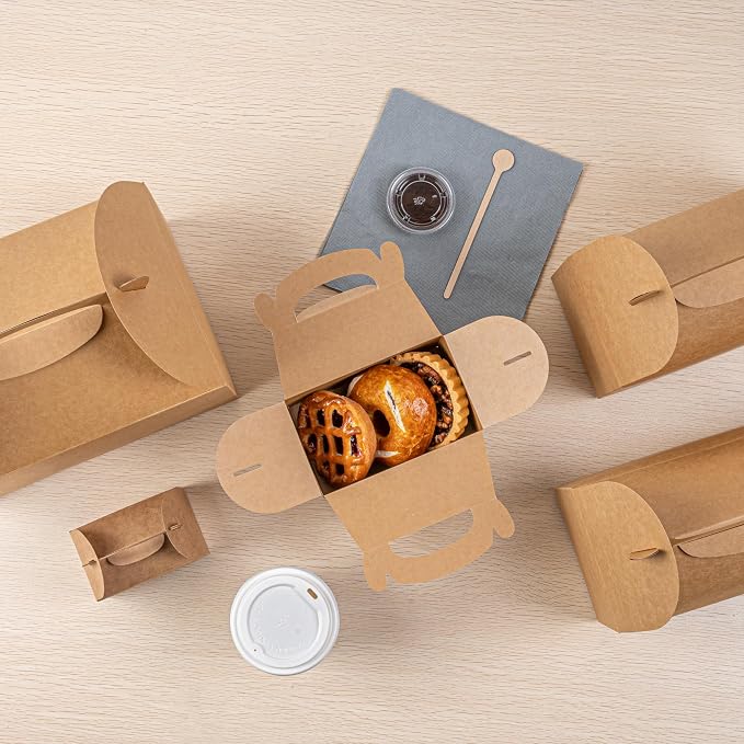 Restaurantware Kraft Paper Gable Box Take Out Container, 25 Pack - Image 8