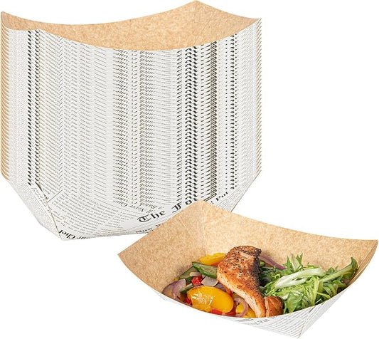 Restaurantware Paper lb Newsprint Food Tray Boat, 200 Pack by Restaurantware