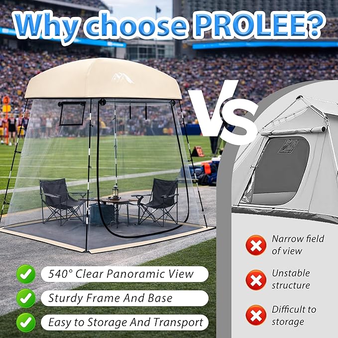 Sports Tent, Portable Sports Tent Shelter Fits 2-4 Persons,6.3FT Height Clear Bubble Tents for Sports Games and Camping,Providing Shelter from Wind and Rain