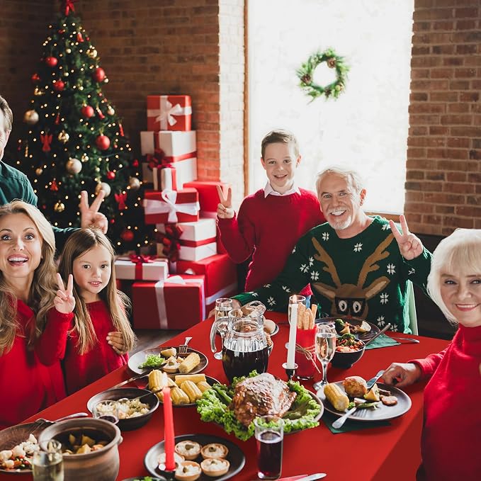 16 Pack Red Plastic Tablecloth for Rectangle Tables, Premium Decorative Red Disposable Table Cloths for Parties, Rectangle Party Table Cover for Birthday, Wedding, Christmas, Anniversary, 54 x 108Inch - Image 7