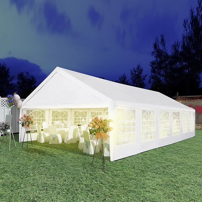 Party Tent 20X40ft Heavy Duty Large Outdoor Canopy White Event Shelter Gazebo Carport for Parties Wedding