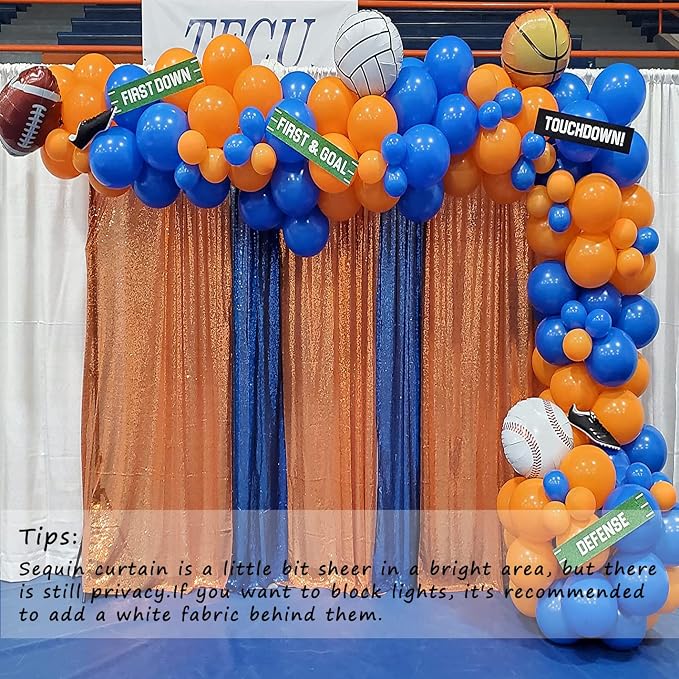 Orange Sequin Backdrop Curtain 2FTx8FT 4 Panels - Image 6