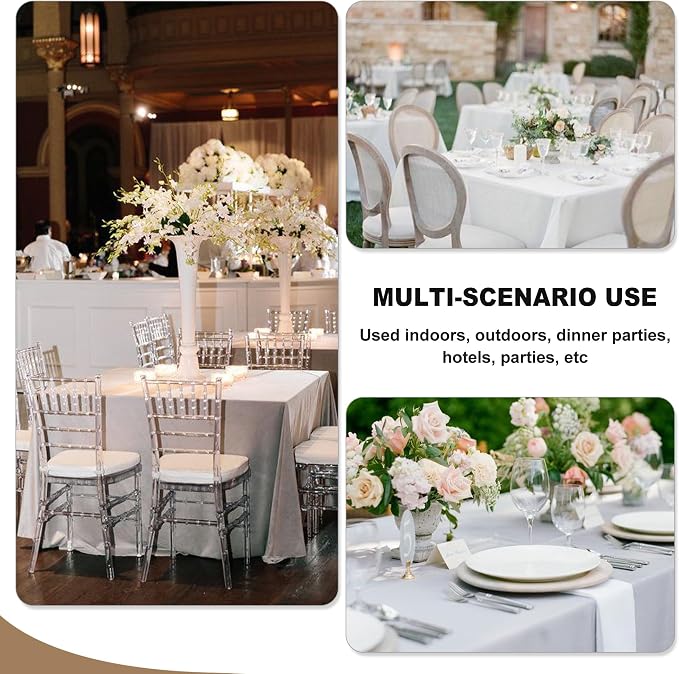 Fitable 6 Pack White Square Tablecloths 70x70 Inch for 2-4 Ft Tables - Image 4