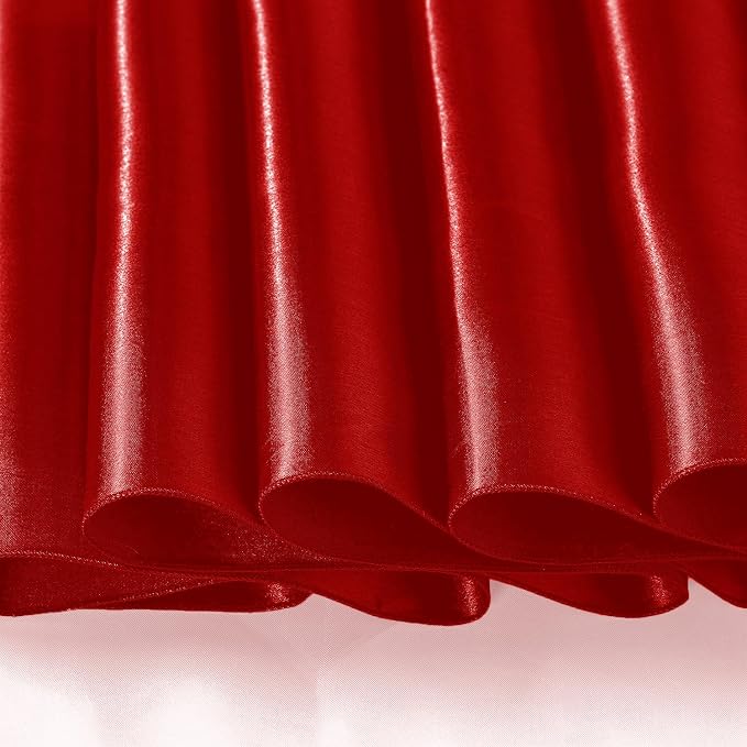 SI Pack of 5 Wedding 12 x 108 inch Satin Table Runner for Wedding, Decorations for Graduations, Engagements, Birthday Parties, Banquets, Runners fit Rectangle, Round Table - Red - Image 7