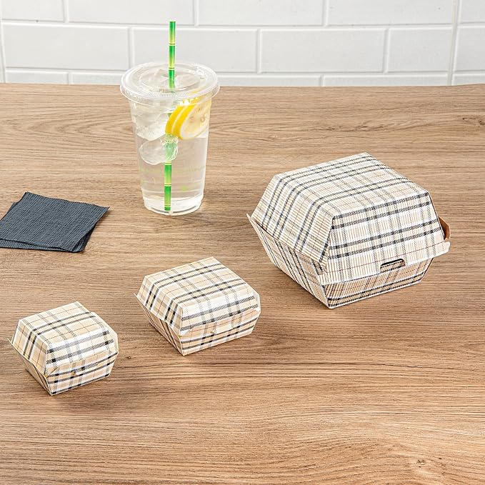 Restaurantware Paper Plaid Mini Burger Box, 2.8 x 2 In, 100 Pack - Image 8