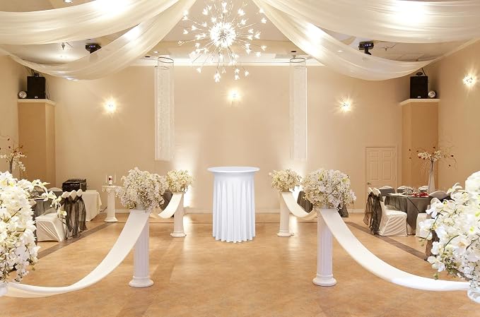 6 Pack Cocktail Stretch Table Skirt, White, 32 x 43 inch - Image 7