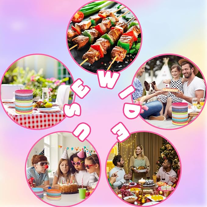 Tanlade 455 Pcs Colored Paper Plates 7 Inch Disposable Round Solid Color Dessert Paper Plates Bulk for Dinner Rainbow Party Weddings Birthday Supplies - Image 6