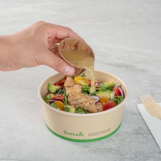Restaurantware-Sustain 2 Ounce Portion Cups, 100 Disposable Condiment Cups - Compostable, Versatile, Kraft Paper Sample Food Cups, Stylish, For Serving Dips, Jams, Sauces, Nuts, And More - Image 6