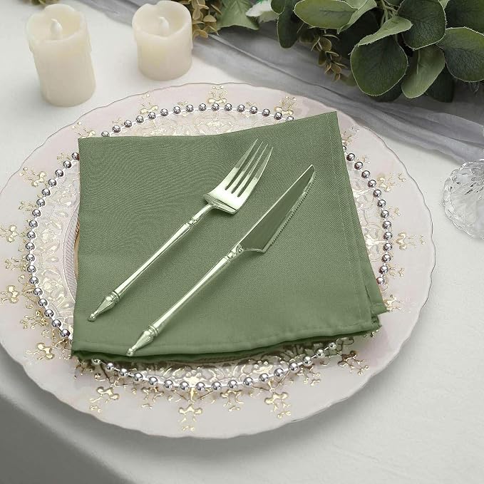 Tableclothsfactory Premium 100 Pack | Olive Green Seamless Cloth Dinner Napkins, Wrinkle Resistant Linen | 17"x17" for Party & Decorations - Image 8