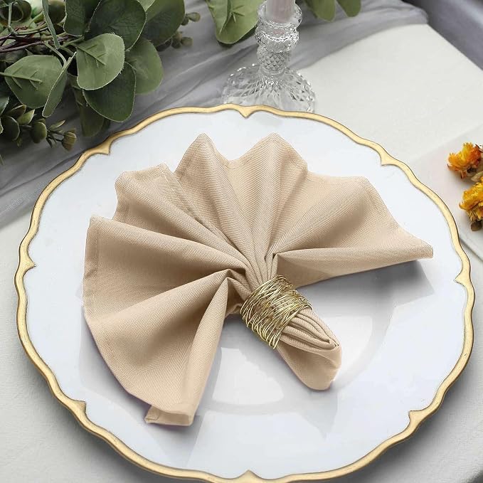 Tableclothsfactory Premium Pack of 100 Nude Premium 17" x 17" Washable Polyester Napkins Great for Wedding Party Restaurant Dinner Parties for Party & Decorations - Image 9