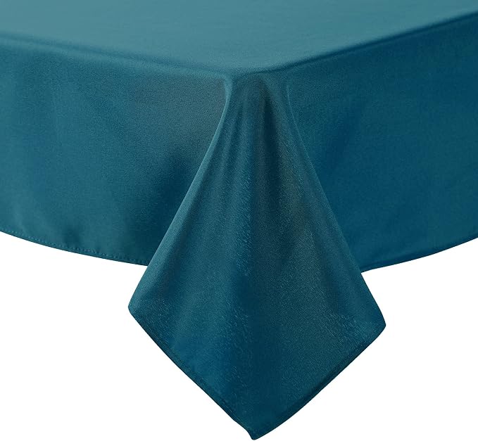 Cupuamon Square Tablecloth 90x90 inch Washable Polyester Fabric Table Cloth for Wedding Party Dining Banquet Decoration（90x90,Peacock Blue） - Image 5