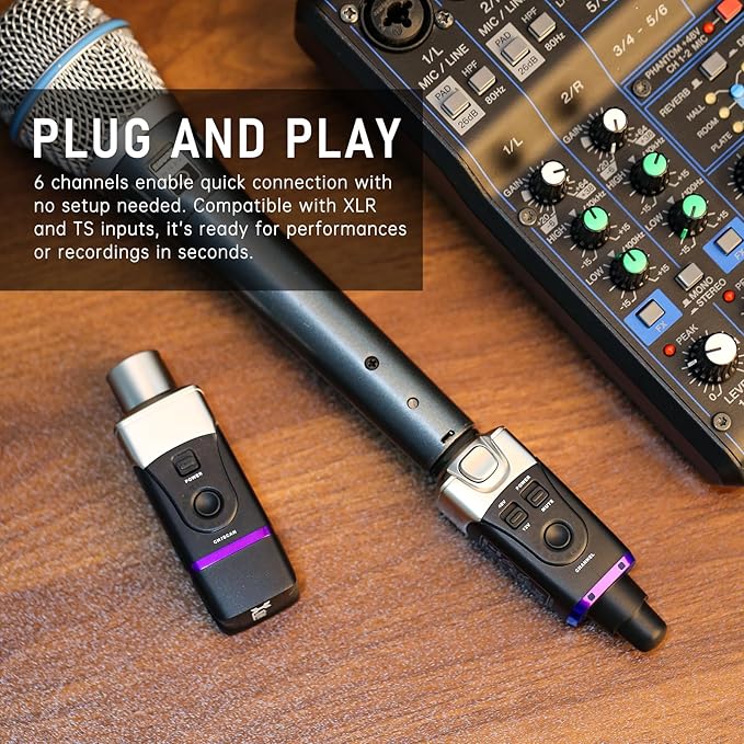 Xvive U35C Wireless Microphone System 5.8GHz Wireless XLR Transmitter and Receiver for Condenser Microphone, Audio Mixer, PA System, Channel Scan Mode