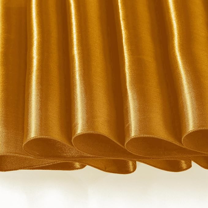 SI Pack of 15 Wedding 12 x 108 inch Satin Table Runner for Wedding, Decorations for Graduations, Engagements, Birthday Parties, Banquets, Runners fit Rectangle, Round Table - Caramel - Image 7