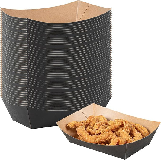 Restaurantware Black Paper lb Food Tray Boat, 7.1 x 5.7 in, 200 Pack by Restaurantware