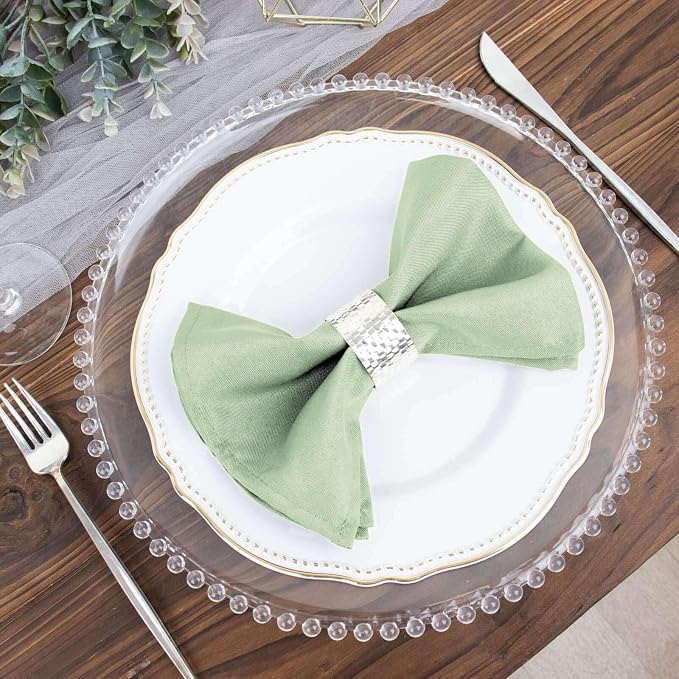 Tableclothsfactory Premium Pack of 100 SAGE Green Premium 17" x 17" Washable Polyester Napkins Great for Wedding Party Restaurant Dinner Parties for Party & Decorations - Image 8