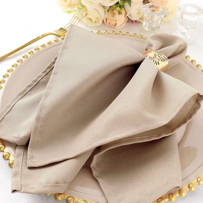 Tableclothsfactory Premium Pack of 5 Premium Nude 20" x 20" Washable Polyester Napkins Great for Wedding Party Restaurant Dinner Parties - Image 8