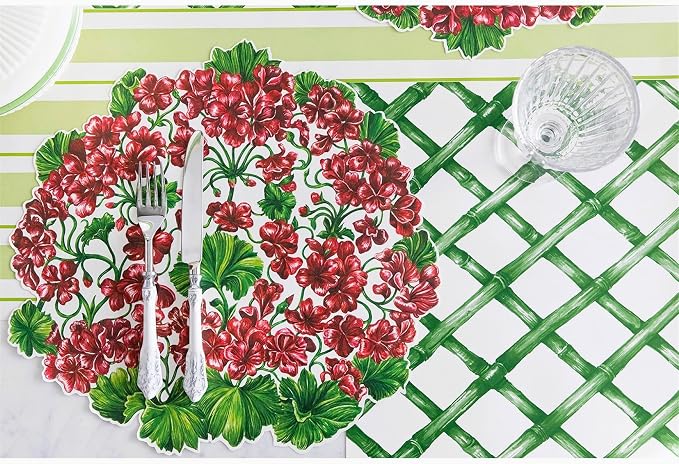 Disposable Paper Placemats for Dining Table - Lattice Green Cross Check Pattern Place Mats for Parties - 18 Sheets Per Pad American Made - Image 4