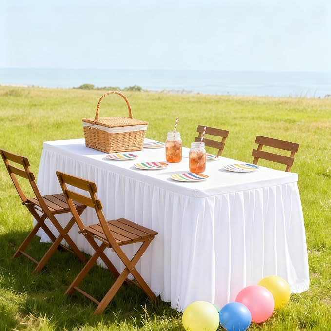 Shillance 2 Pack White Table Clothes for 4 Foot Rectangle Tables, Premium Polyester Rectangle Tablecloth Wrinkle Resistant Washable Table Cover for Wedding, Party, Dining,Banquet,Buffet Tables - Image 4