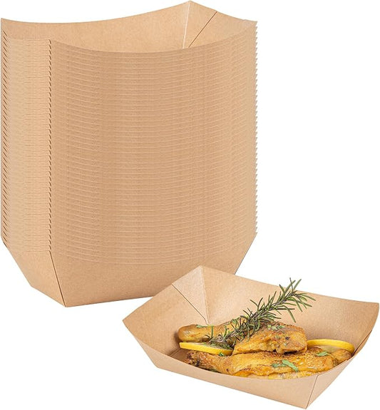 Restaurantware Kraft Paper lb Paper Food Tray Boat, 50 Pack by Restaurantware