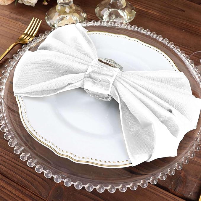 Tableclothsfactory Premium Pack of 100 Premium White 20" x 20" Washable Polyester Napkins Great for Wedding Party Restaurant Dinner Parties for Party & Decorations - Image 8