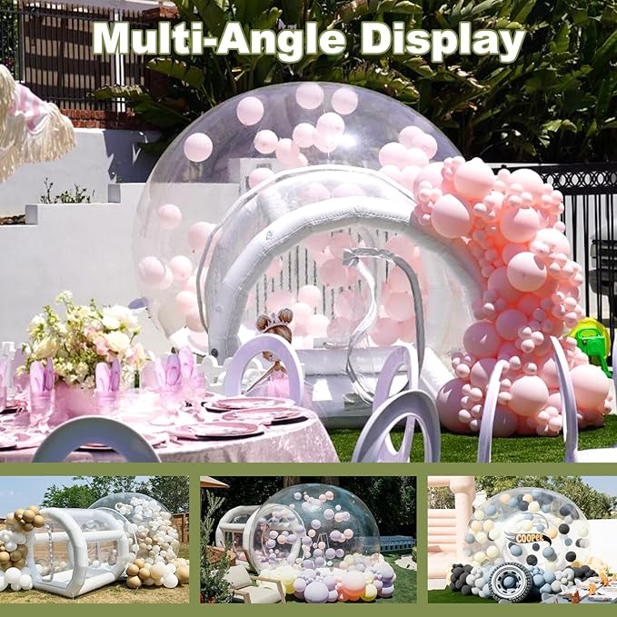 10FT Inflatable Balloon House for Kids Adults,TPU White Commercial Inflatable Bubble House Ball Pit,Bubble Tent Dome Playground Set with Double Blower for Backyard Birthday Wedding Party