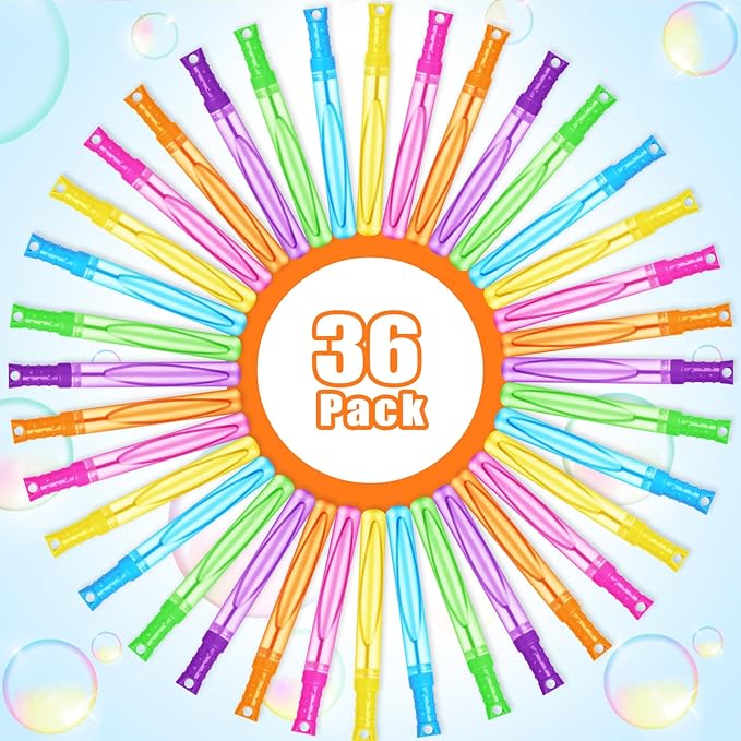 36PCS Bubble Wands for Kids,Bulk Bubble Wand for Kids Party Favor, Bubble Maker for Party Favor,Birthday,Goodie Bags, Wedding, Carnival Prizes, Summer Outdoor Toy Gifts, Assortment 6 Colors