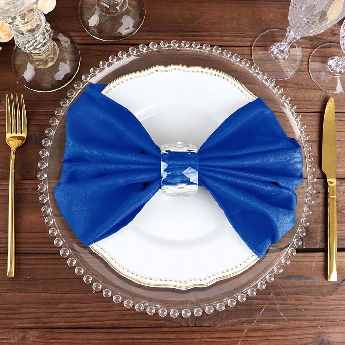Tableclothsfactory Premium 100 Pack | Royal Blue Seamless Cloth Dinner Napkins, Reusable Linen | 20"x20" for Party & Decorations - Image 6