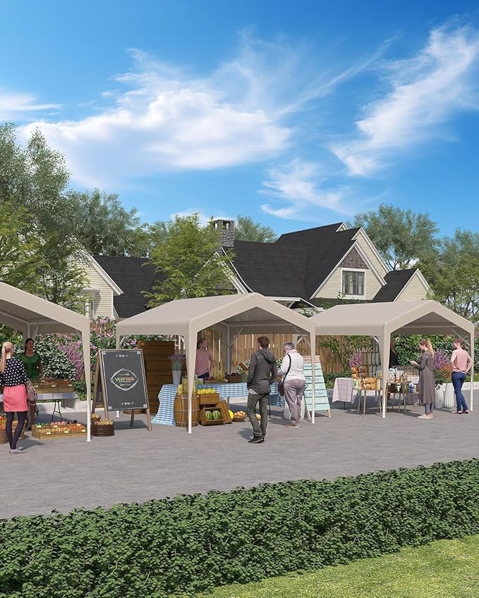 GarveeLife 10 x 10 ft Canopy Tent Commercial, Outdoor Canopy with Waterproof Oxford Fabric, Outdoor Party Tent Ideal for Party, Market, Wedding, Camping, BBQ, Outdoor Event