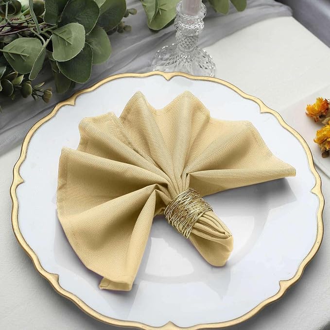 Tableclothsfactory Premium 100 Pack | Champagne Seamless Cloth Dinner Napkins, Wrinkle Resistant Linen | 17"x17" for Party & Decorations - Image 7