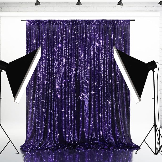 Eternal Beauty Purple 3mm Sequin Backdrop 20x10 Ft for Wedding - Image 3