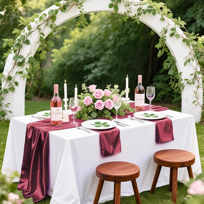Bailarina 80 Pack Burgundy Satin Napkins,17x17 Inches Wedding Napkins Square Soft Silky Table Napkins Bulk Decorative Elegant Cloth Napkin for Party Decoration, Banquet,Wedding,Graduation - Image 6