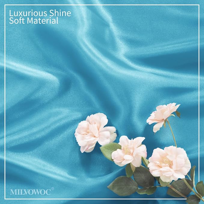 MILVOWOC 72 Pack Square Teal Satin Napkins 20 x 20 Inch | Soft Silk Dinner Napkins, Smooth Decorative Table Napkins, Washable & Reusable Cloth, For Weddings Dinner Restaurant Party - Image 5