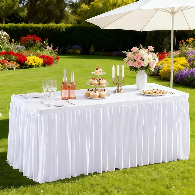 Shillance 2 Pack White Table Clothes for 4 Foot Rectangle Tables, Premium Polyester Rectangle Tablecloth Wrinkle Resistant Washable Table Cover for Wedding, Party, Dining,Banquet,Buffet Tables - Image 5