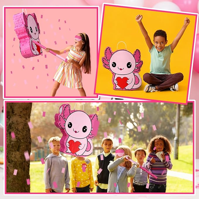 Axolotl Piñata Valentine's Day Axolotl Themed Animal Piñata for Fiesta Party Supplies Festivals Holiday Photo Props Fiesta Party Supplies, Birthday Centerpiece Decor